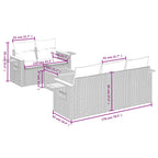 6-tlg. Garten-Sofagarnitur mit Kissen Grau Poly Rattan