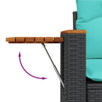 4-tlg. Garten-Sofagarnitur mit Kissen Schwarz Poly Rattan