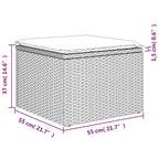 5-tlg. Garten-Sofagarnitur mit Kissen Grau Poly Rattan
