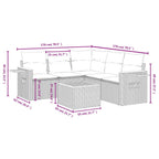 6-tlg. Garten-Sofagarnitur mit Kissen Schwarz Poly Rattan