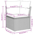 8-tlg. Garten-Sofagarnitur mit Kissen Schwarz Poly Rattan