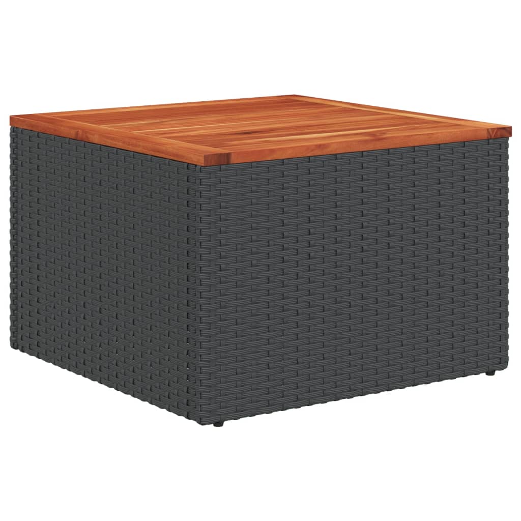 6-teiliges Gartensofa-Set mit Kissen, schwarzes Polyrattan