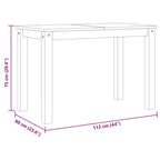 Esstisch PANAMA Grau 112x60x75 cm Massivholz Kiefer