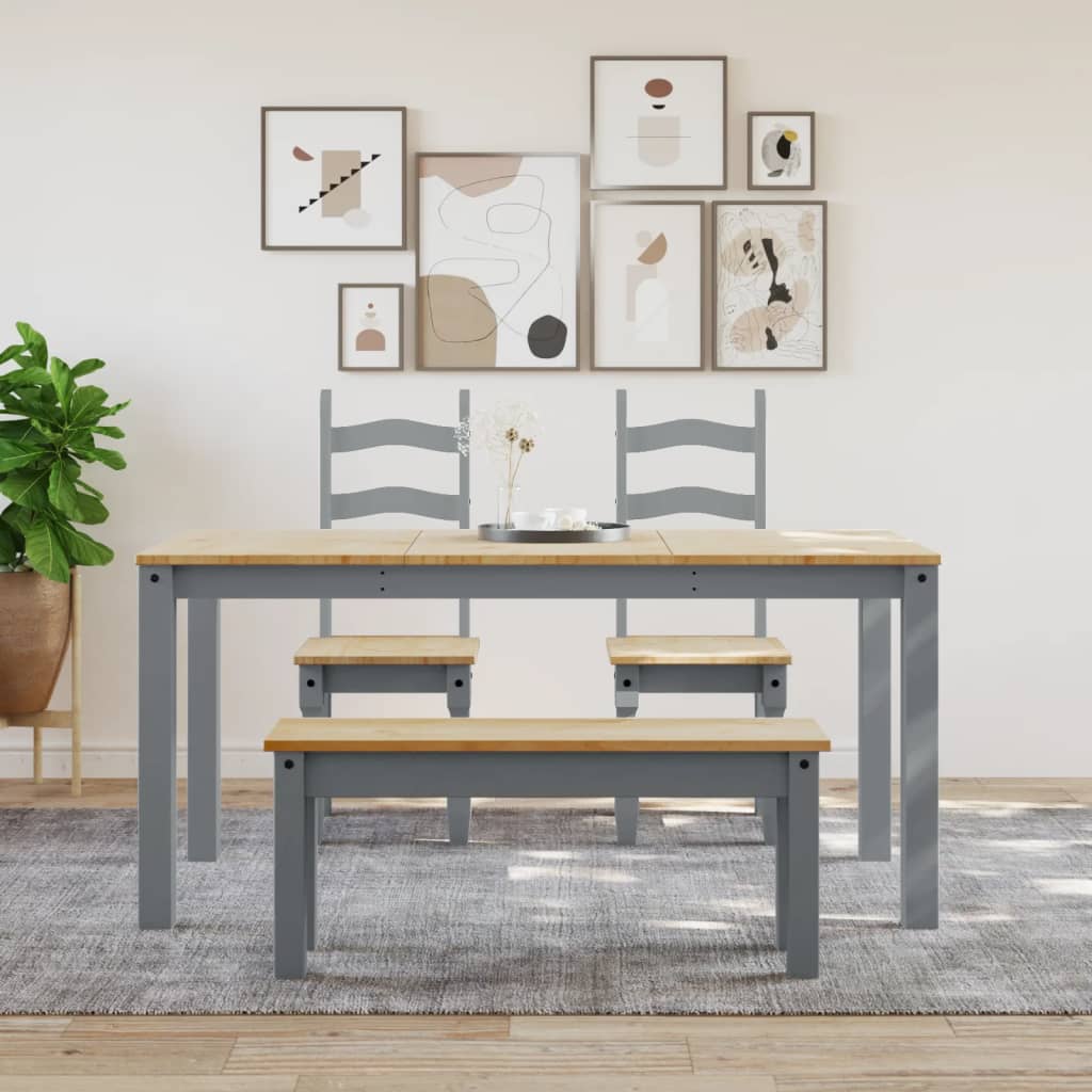 Essbank PANAMA Grau 105x30x45 cm Massivholz Kiefer
