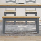 Essbank PANAMA Grau 105x30x45 cm Massivholz Kiefer