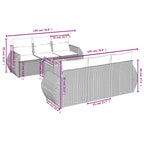 7-teiliges Gartensofa-Set mit Kissen, grau, Polyrattan
