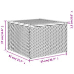 10-teiliges Gartensofa-Set mit Kissen, grau, Polyrattan