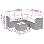6-tlg. Garten-Sofagarnitur mit Kissen Braun Poly Rattan