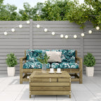 3-tlg. Garten-Lounge-Set mit Kissen Kiefernholz Imprägniert