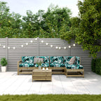6-tlg. Garten-Lounge-Set mit Kissen Imprägniertes Kiefernholz