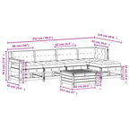 6-tlg. Garten-Lounge-Set mit Kissen Imprägniertes Kiefernholz