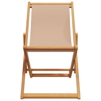 Strandstühle 2 Stk. Klappbar Taupe Stoff und Massivholz