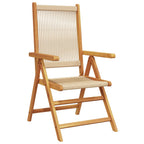 Gartenstuhl Verstellbar 8 Stk. Beige Massivholz Akazie