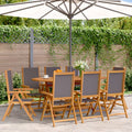 Gartenstuhl Verstellbar 8 Stk. Anthrazit Stoff und Massivholz