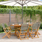 Gartenstühle 6 Stk. Klappbar Grau Poly Rattan & Massivholz