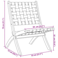 Gartenstühle 2 Stk. Klappbar mit Tisch Dunkelblau Massivholz