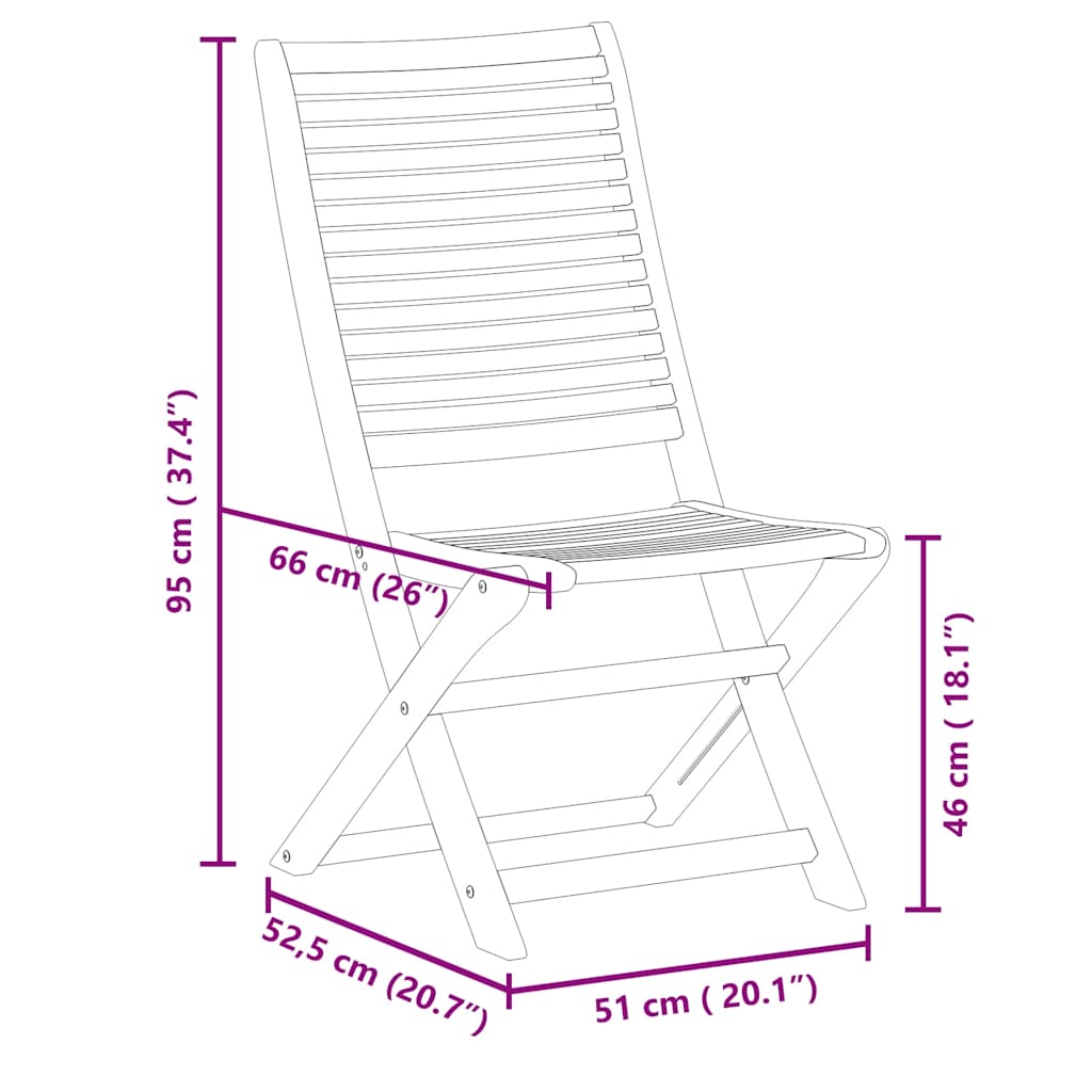 Gartenstühle 8 Stk. Klappbar 51x66x95 cm Massivholz Akazie
