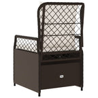 Gartensessel 2 Stk. Verstellbar Braun Poly Rattan