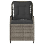 Gartensessel 2 Stk. Verstellbar Grau Poly Rattan