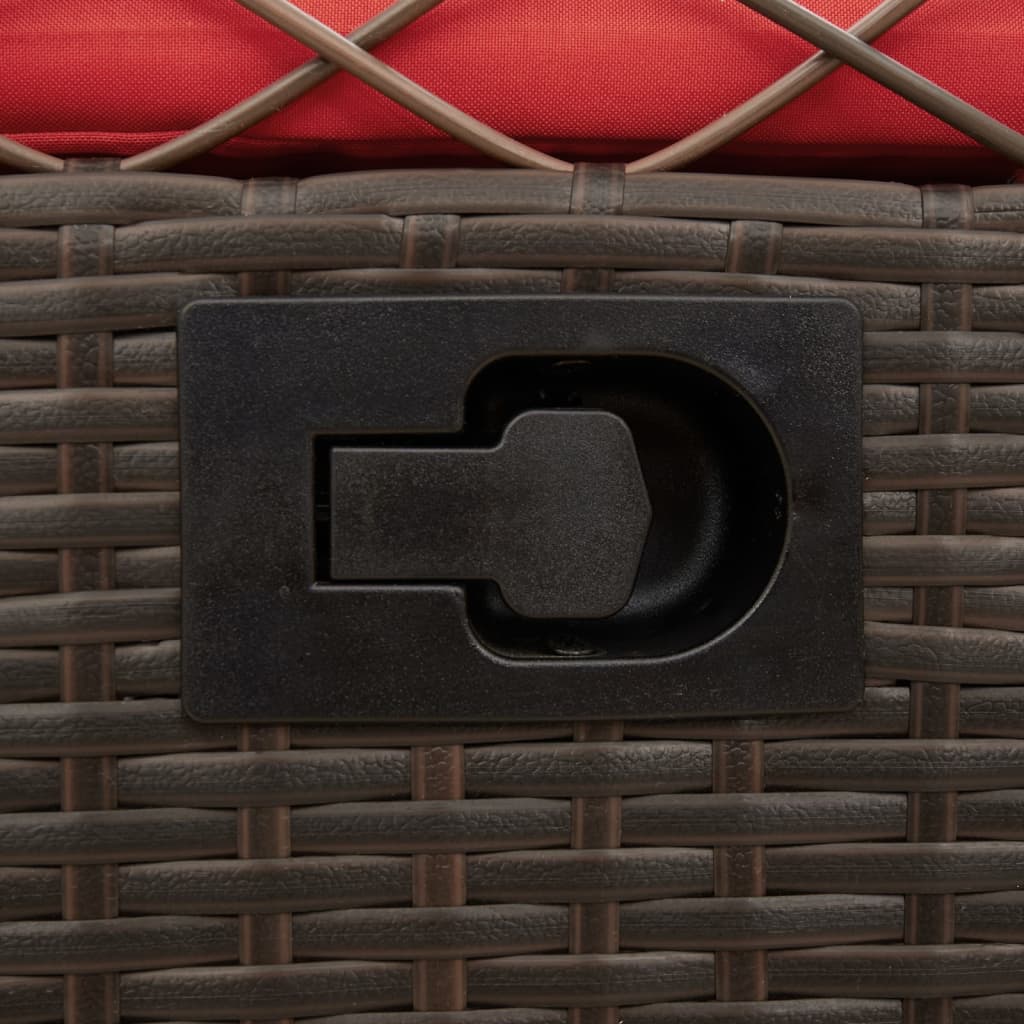 Liegende Gartenstühle 2 Stk. Braun Poly Rattan
