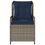 Liegende Gartenstühle 2 Stk. Grau Poly Rattan
