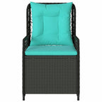 Liegende Gartenstühle 2 Stk. Schwarz Poly Rattan