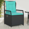 Liegende Gartenstühle 2 Stk. Schwarz Poly Rattan