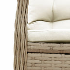 Gartensessel 2 Stk. Verstellbar Beige Poly Rattan