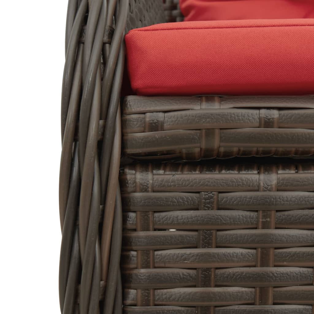 Liegende Gartenstühle 2 Stk. Braun Poly Rattan
