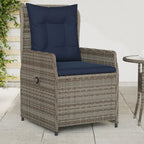 Liegende Gartenstühle 2 Stk. Grau Poly Rattan