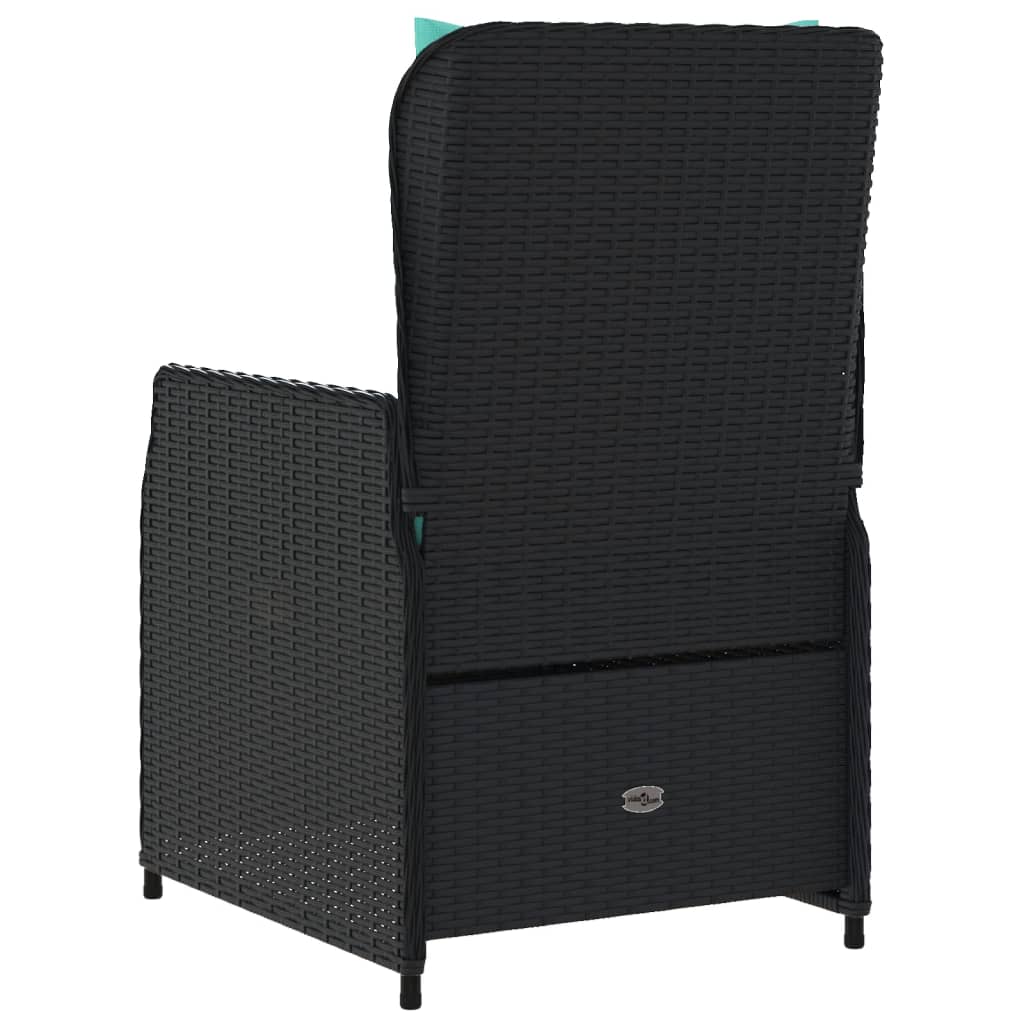 Liegende Gartenstühle 2 Stk. Schwarz Poly Rattan