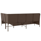 Gartensofa mit Kissen L-förmig Braun Polyrattan