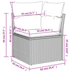 7-tlg. Garten-Sofagarnitur mit Kissen Beige Poly Rattan