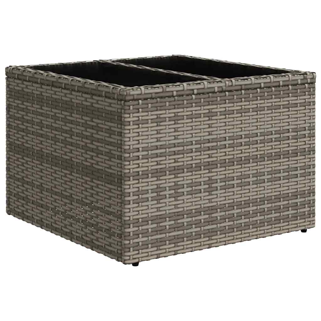 8-teiliges Gartensofa-Set mit Kissen, grau, Polyrattan
