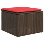 4-teiliges Gartensofa-Set mit Kissen, braun, Polyrattan