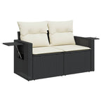 5-tlg. Garten-Sofagarnitur mit Kissen Schwarz Poly Rattan