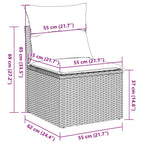 4-tlg. Garten-Sofagarnitur mit Kissen Braun Poly Rattan