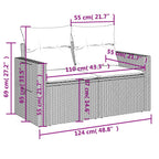 4-tlg. Garten-Sofagarnitur mit Kissen Braun Poly Rattan