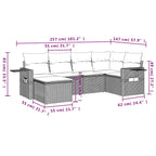 6-tlg. Garten-Sofagarnitur mit Kissen Schwarz Poly Rattan