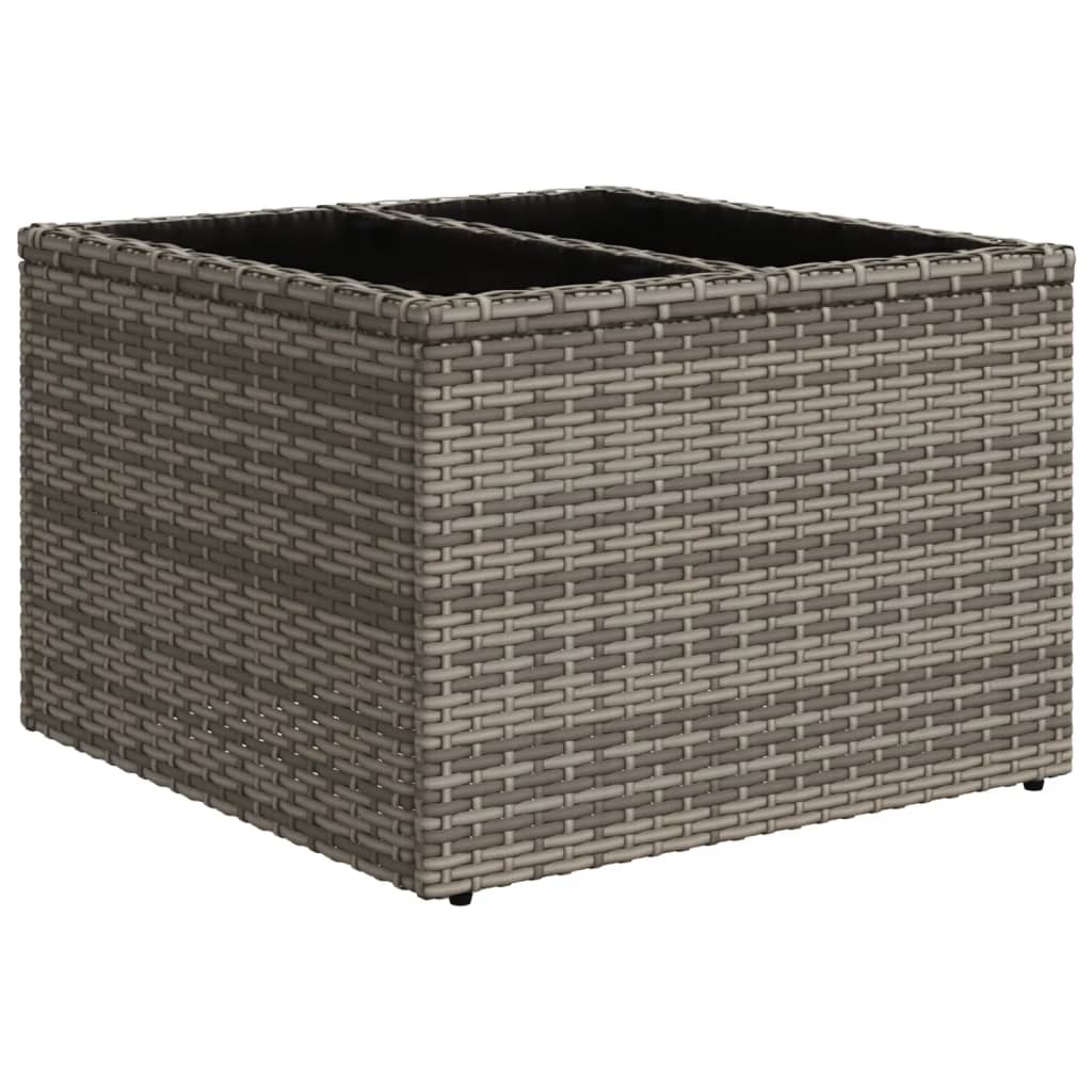 8-teiliges Gartensofa-Set mit Kissen, grau, Polyrattan