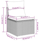 8-teiliges Gartensofa-Set mit Kissen, braun, Polyrattan