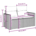 9-tlg. Garten-Sofagarnitur mit Kissen Braun Poly Rattan