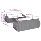 7-tlg. Garten-Sofagarnitur mit Kissen Braun Poly Rattan