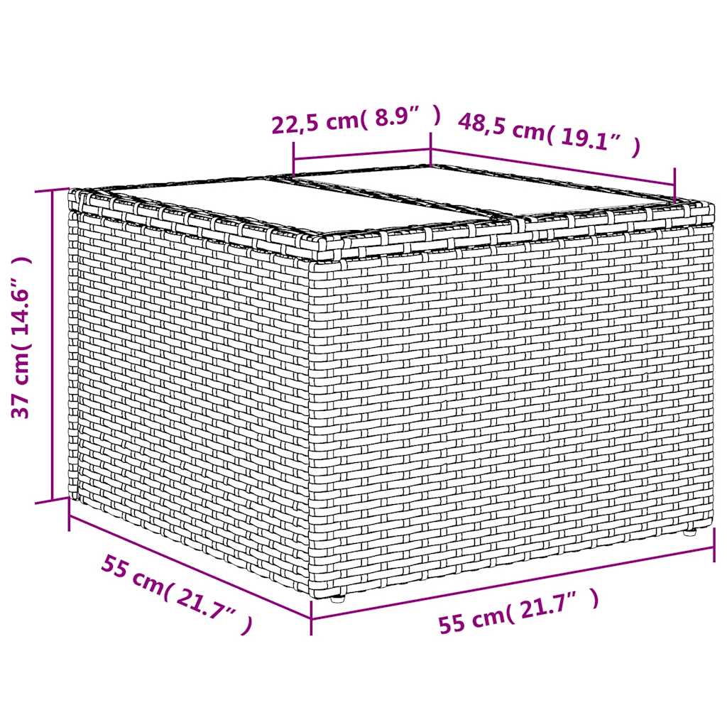 9-tlg. Garten-Sofagarnitur mit Kissen Schwarz Poly Rattan