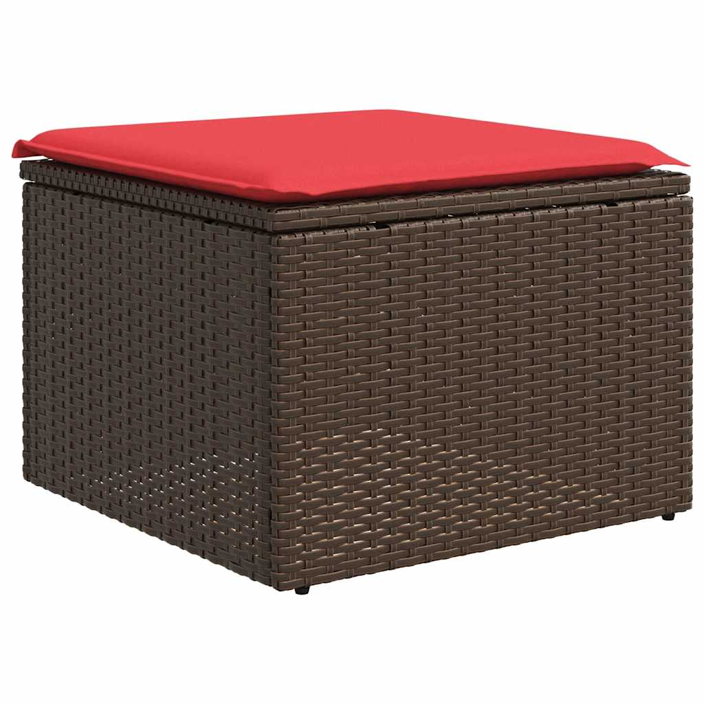 4-teiliges Gartensofa-Set mit Kissen, braun, Polyrattan