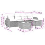 6-tlg. Garten-Sofagarnitur mit Kissen Braun Poly Rattan