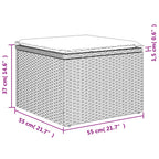 6-tlg. Garten-Sofagarnitur mit Kissen Grau Poly Rattan