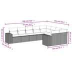 9-teiliges Gartensofa-Set mit Kissen, braun, Polyrattan