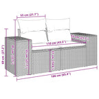 10-teiliges Gartensofa-Set mit Kissen, braun, Polyrattan