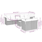 9-tlg. Garten-Sofagarnitur mit Kissen Braun Poly Rattan
